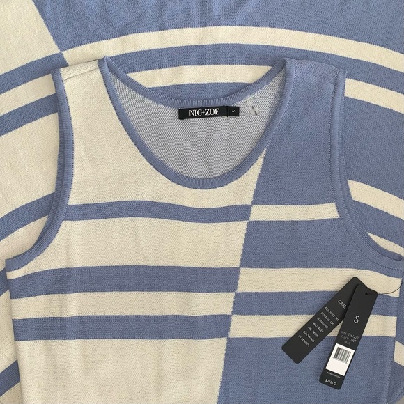 NIC+ZOE Daydreamer Fit & Flare Dress Colorblock Contrast Stripes Sleeveless S - Picture 6 of 7